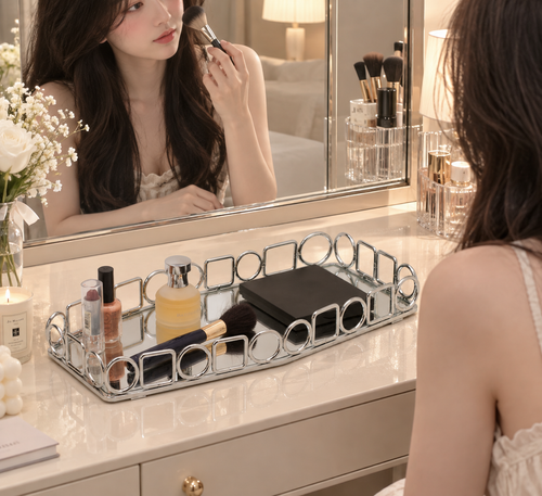 Chrome Mirror Vanity Tray