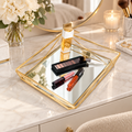 Gold Geometric Mirror Tray