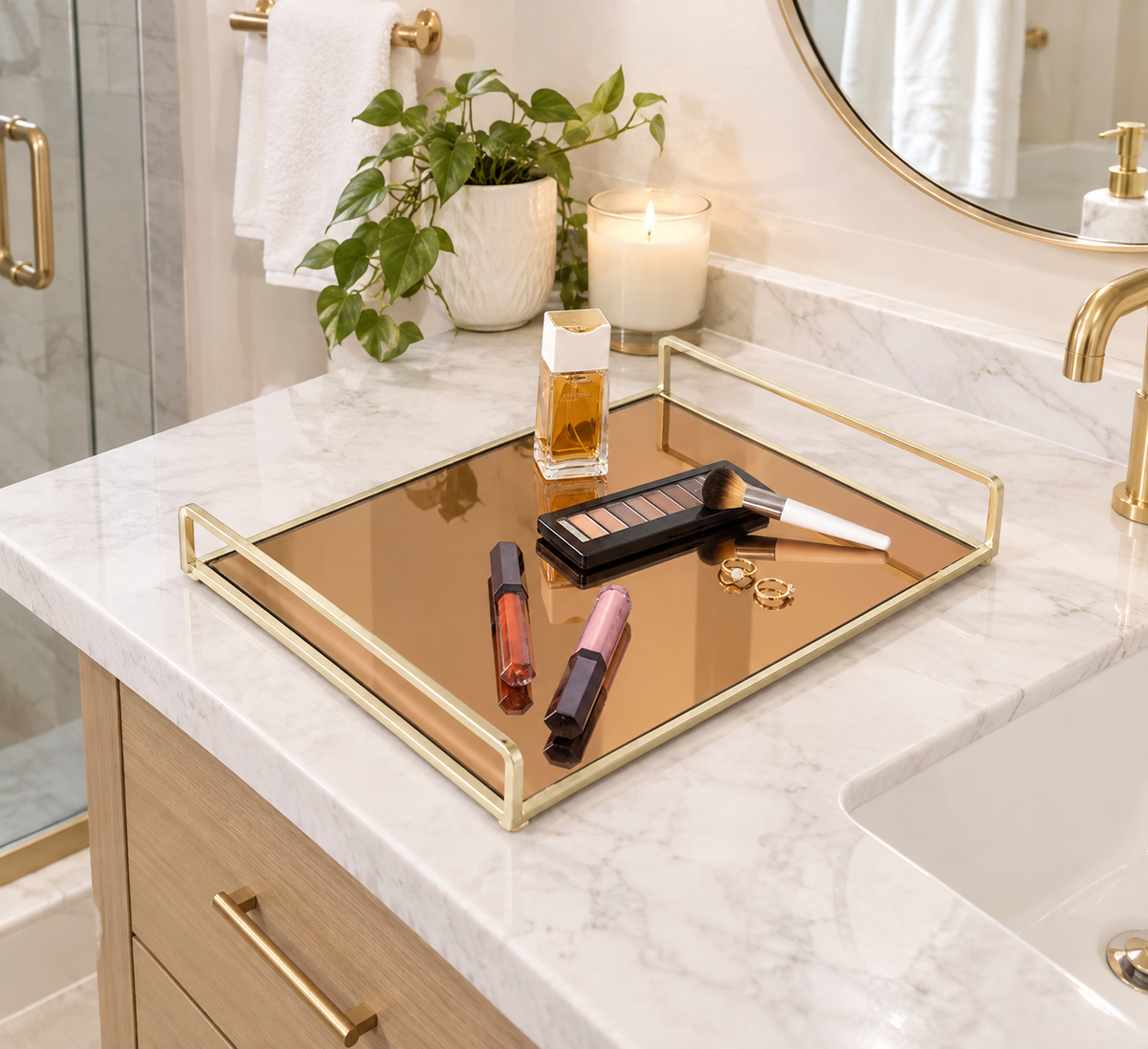Gold Classic Mirror Tray