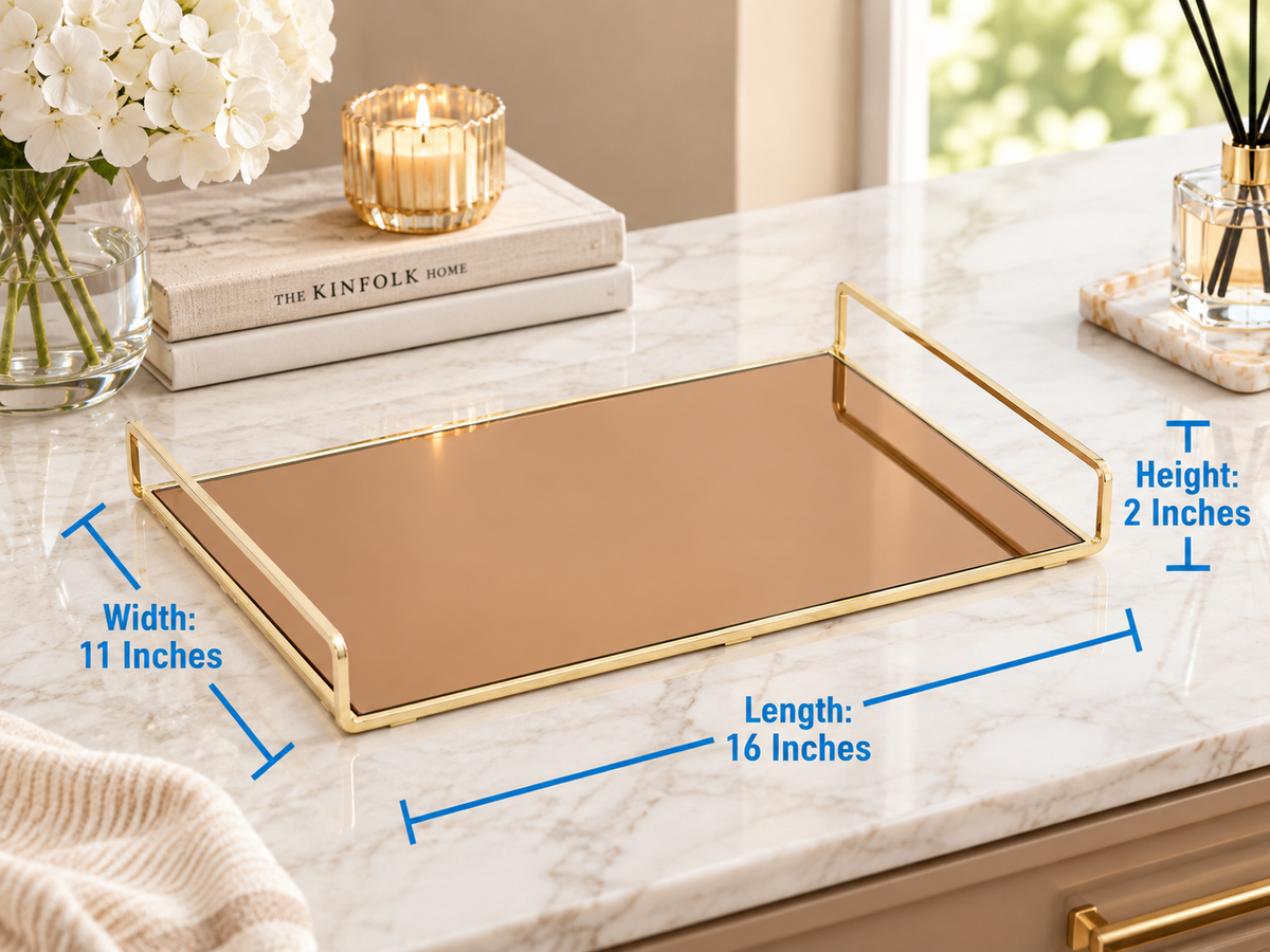 Gold Classic Mirror Tray