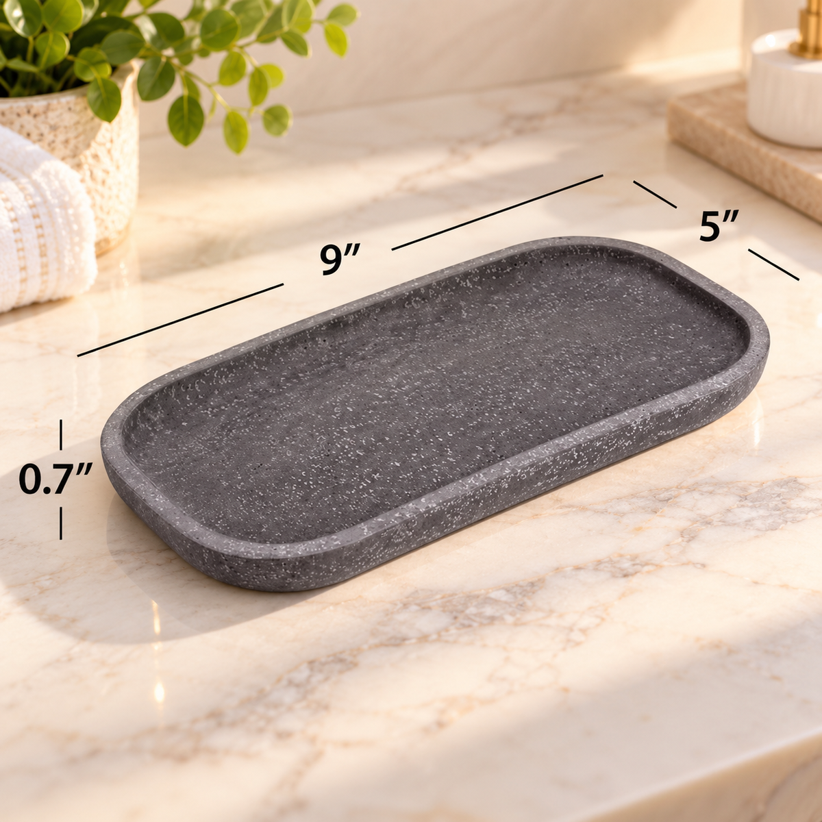 Faux Stone Vanity Tray