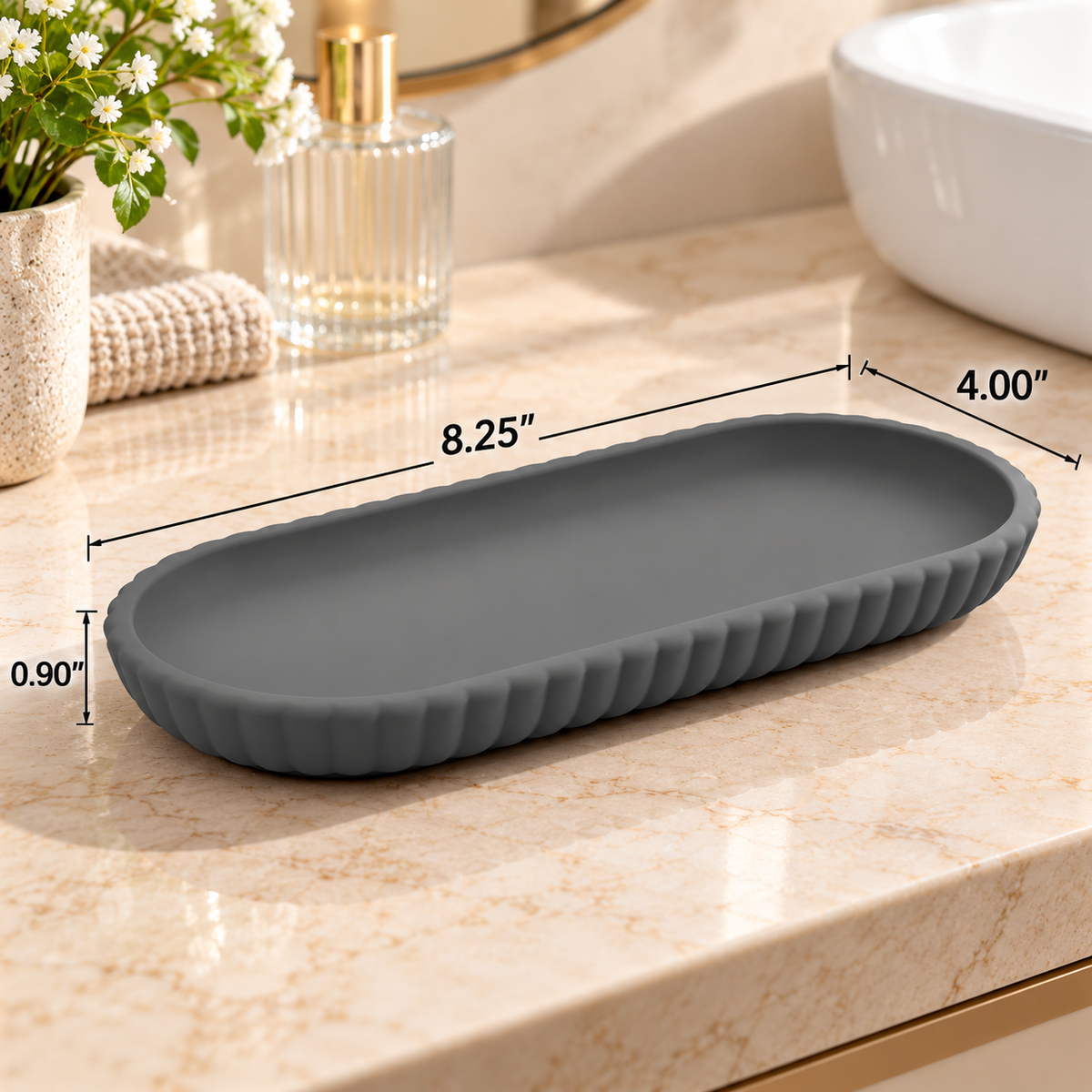 Ribbed Vanity Tray