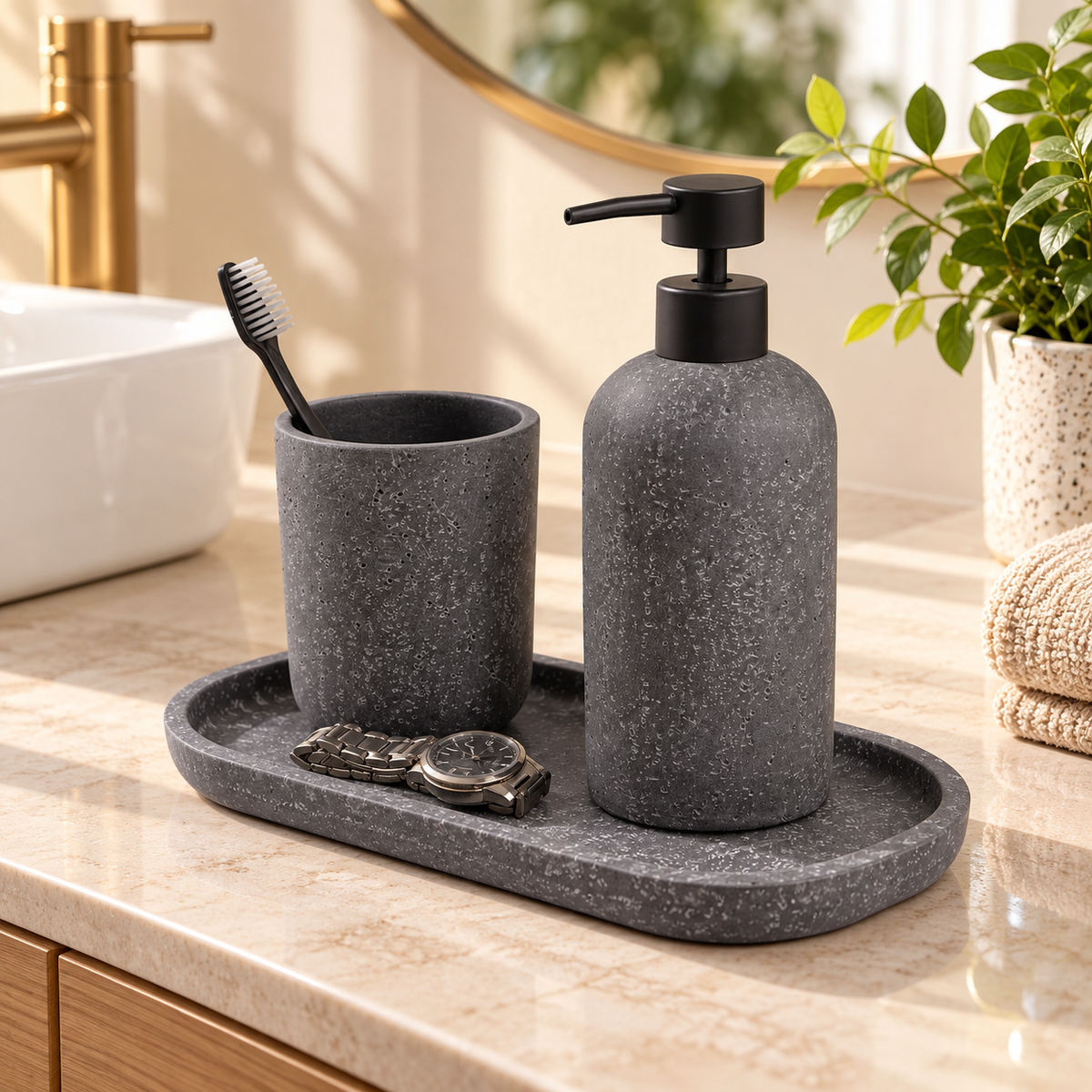 Faux Stone Vanity Tray