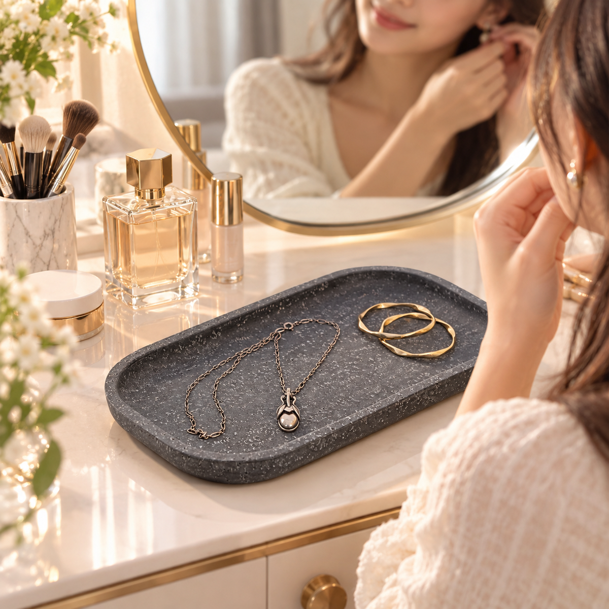 Faux Stone Vanity Tray